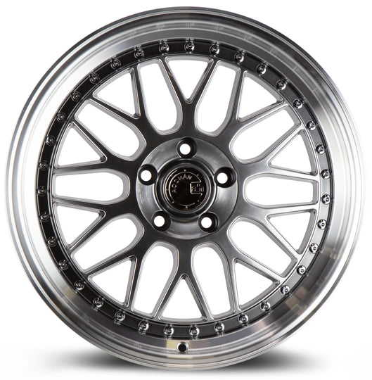 AH021885511435HB - Aodhan AH02 18X8.5 5X114.3 ET 35mm Hyper Black with Machined Lip - Aodhan Wheels Canada