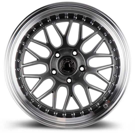 AH021895510035HB - Aodhan AH02 18X9.5 5X100 ET 35mm Hyper Black with Machined Lip - Aodhan Wheels Canada