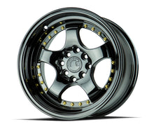 Load image into Gallery viewer, AH0316804100114315FB - Aodhan AH03 16X8 4X100 / 4X114.3 ET 15mm Gloss Black with Gold Rivets - Aodhan Wheels Canada