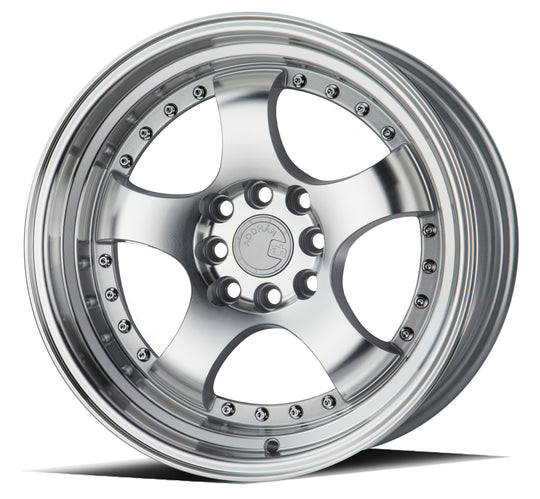 AH0316804100114315SMF - Aodhan AH03 16X8 4X114.3 / 4X100 ET 15mm Silver with Machined Face - Aodhan Wheels Canada