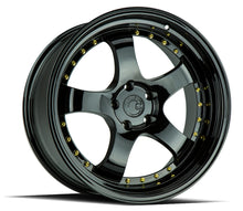 Load image into Gallery viewer, AH0319115114322FB - Aodhan AH03 19X11 5X114.3 ET 22mm Gloss Black with Gold Rivets - Aodhan Wheels Canada