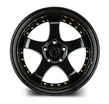 Load image into Gallery viewer, AH0319955114312FB - Aodhan AH03 19X9.5 5X114.3 ET 12mm Gloss Black with Gold Rivets - Aodhan Wheels Canada