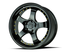 Load image into Gallery viewer, AH0319955114312FB - Aodhan AH03 19X9.5 5X114.3 ET 12mm Gloss Black with Gold Rivets - Aodhan Wheels Canada
