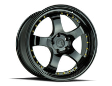 Load image into Gallery viewer, AH0319955114322FB - Aodhan AH03 19X9.5 5X114.3 ET 22mm Gloss Black with Gold Rivets - Aodhan Wheels Canada