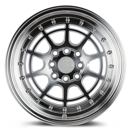 AH0415804100114320SML - Aodhan AH04 15X8 4X100 / 4X114.3 ET 20mm Silver with Machined Face - Aodhan Wheels Canada