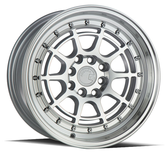 AH0415804100114320SML - Aodhan AH04 15X8 4X100 / 4X114.3 ET 20mm Silver with Machined Face - Aodhan Wheels Canada