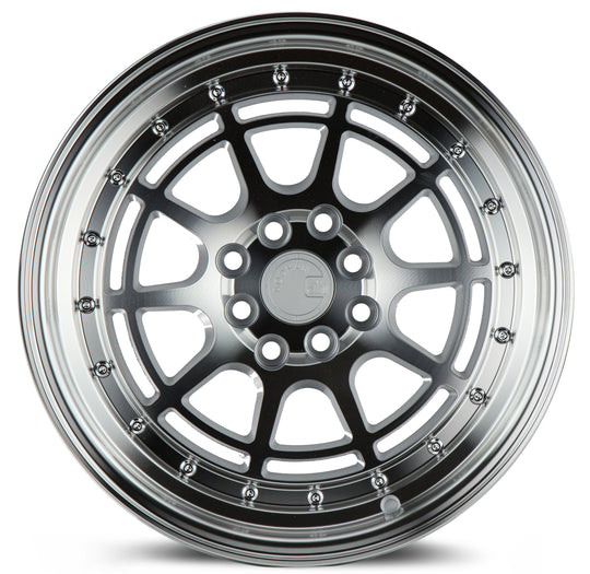 AH0416804100114315SML - Aodhan AH04 16X8 4X114.3 / 4X100 ET 15mm Silver with Machined Face - Aodhan Wheels Canada