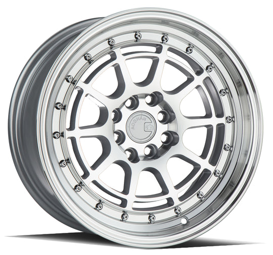 AH0416804100114315SML - Aodhan AH04 16X8 4X114.3 / 4X100 ET 15mm Silver with Machined Face - Aodhan Wheels Canada