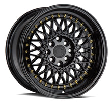 Load image into Gallery viewer, AH0515804100114320FB - Aodhan AH05 15X8 4X114.3 / 4X100 ET 20mm Gloss Black with Gold Rivets - Aodhan Wheels Canada