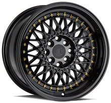 Load image into Gallery viewer, AH0516804100114315FB - Aodhan AH05 16X8 4X114.3 / 4X100 ET 15mm Gloss Black with Gold Rivets - Aodhan Wheels Canada