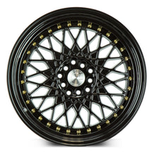 Charger l'image dans la galerie, AH0517905100114325FB - Aodhan AH05 17X9 5X114.3 / 5X100 ET 25mm Gloss Black with Gold Rivets - Aodhan Wheels Canada