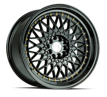 Charger l'image dans la galerie, AH0517905100114325FB - Aodhan AH05 17X9 5X114.3 / 5X100 ET 25mm Gloss Black with Gold Rivets - Aodhan Wheels Canada