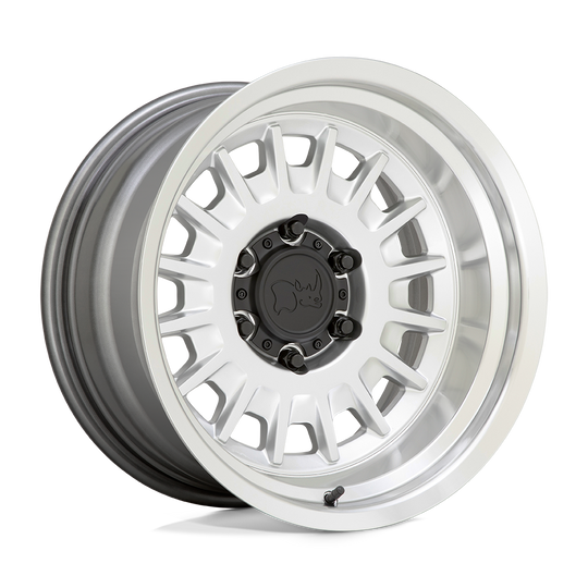 1785ALS-06140S06 - Black Rhino Aliso 17X8.5 6X139.7 -10 mm Gloss Silver With Mirror Cut Face & Lip - Black Rhino Wheels Canada