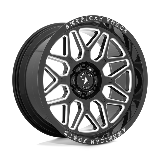 AC001BB22106118N - American Force AC001 Rush 22X10 6X139.7 -18 mm Gloss Black Milled - American Force Wheels Canada