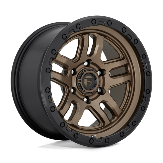 D70220908750 - Fuel Off-Road D702 Ammo 20X9 6X114.3 ET 1mm Matte Bronze with Black Bead Ring - Fuel Off-Road Wheels Canada