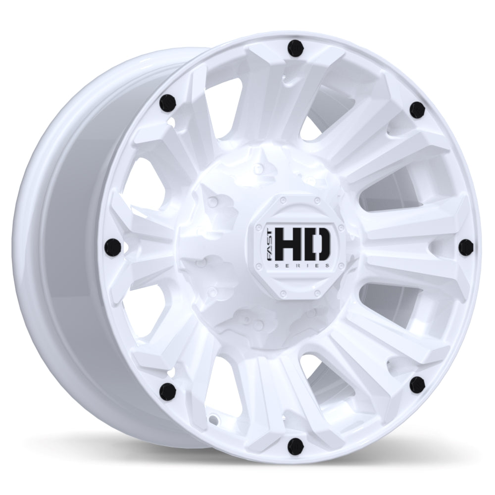 F261-1680-82WN+10C250 - Fast HD AMMO 16X8.0 8X165.1 10mm Gloss White - Fast HD Wheels Canada
