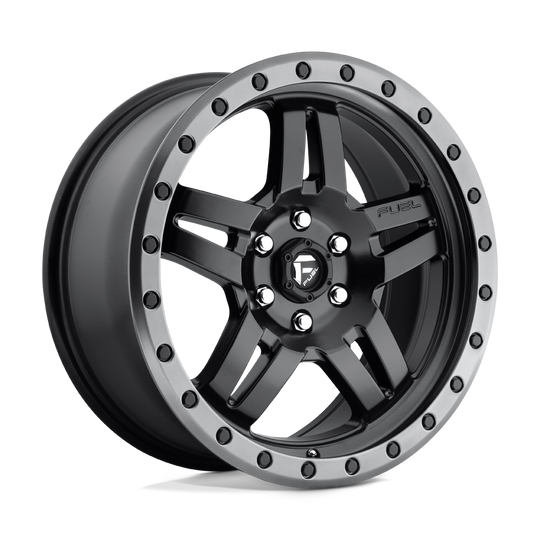 D55718809455 - Fuel Off-Road D557 Anza 18X8 6X120 27mm Matte Black Gun Metal Ring - Fuel Off-Road Wheels Canada