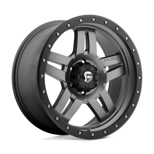D55820908357 - Fuel Off-Road D558 Anza 20X9 6X139.7 20mm Matte Gun Metal Black Bead Ring - Fuel Off-Road Wheels Canada