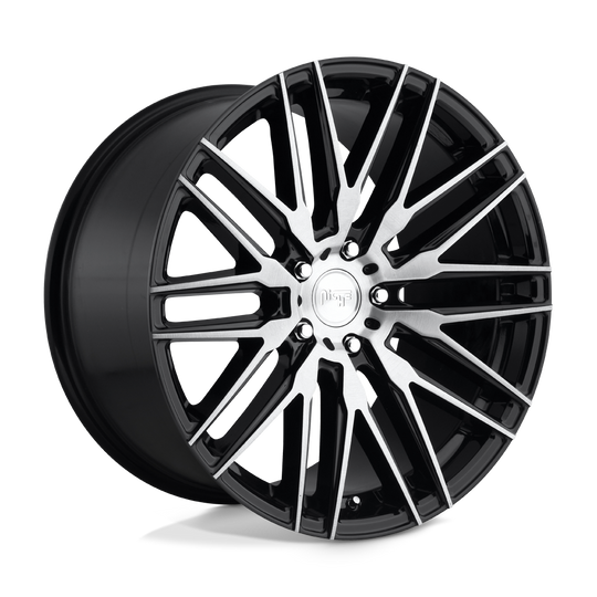 M165229065+38 - Niche M165 Anzio 22X9 5X114.3  38mm Gloss Black Brushed - Niche Wheels Canada