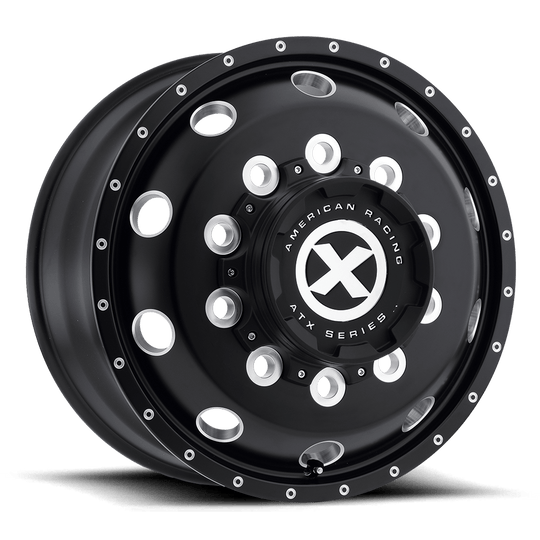 AO40022910301 - ATX AO400 Baja 22.5X9 10X285.75  152mm Gloss Black Milled - Front - ATX Wheels Canada