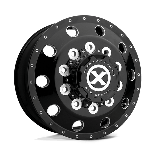 AO40522510301H - ATX AO405 Trex 22.5X8.25 10X285.75  145mm Gloss Black Milled - Front - ATX Wheels Canada