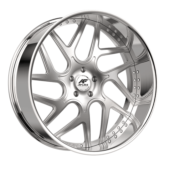 APO2293PBL70F1BCR - Amani Apollo 22X9 Pocketed Blank 1mm Brush Center Chrome Lip - Amani Wheels Canada