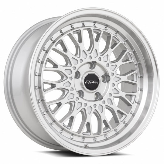 AR01178551435SF-515 - ARC AR1 17X8.5 5X115 35MM Silver Machine Face Lip Chrome Rivet - ARC Wheels Canada