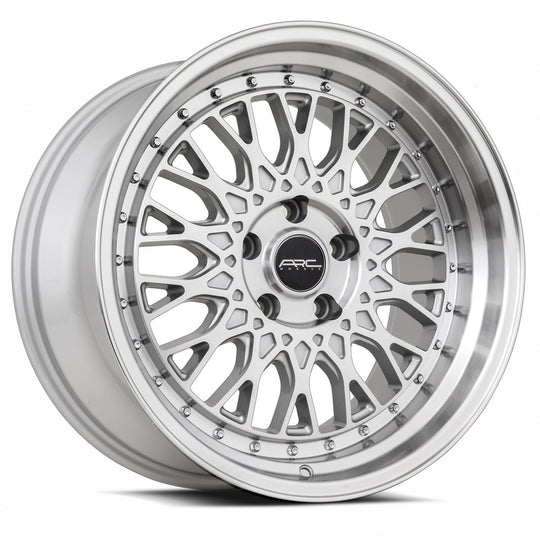 AR01189551435SF-520 - ARC AR1 18X9.5 5X120 35MM Silver Machine Face Lip Chrome Rivet - ARC Wheels Canada
