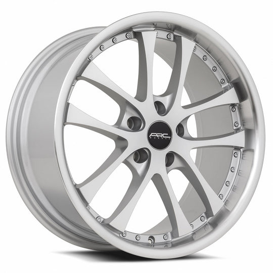 AR05178051435SF-508 - ARC AR5 17X8 5X108 35MM Silver Machine Face Lip Chrome Rivet - ARC Wheels Canada