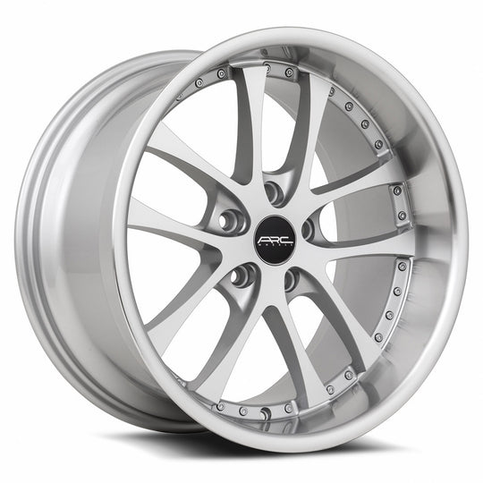 AR05189551430SF-520 - ARC AR5 18X9.5 5X120 30MM Silver Machine Face Lip Chrome Rivet - ARC Wheels Canada
