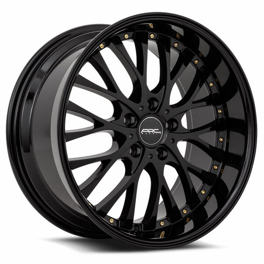 AR06189051435BK-510 - ARC AR6 18X9 5X110 35MM All Black Gold Rivet - ARC Wheels Canada