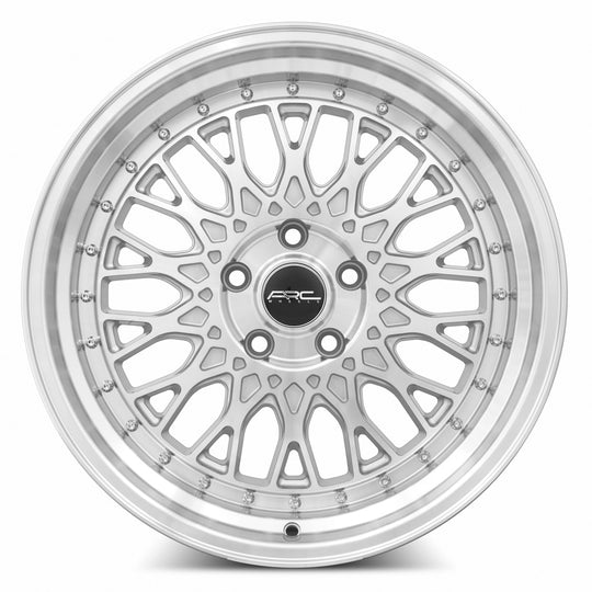 AR01189551435SF-508 - ARC AR1 18X9.5 5X108 35MM Silver Machine Face Lip Chrome Rivet - ARC Wheels Canada