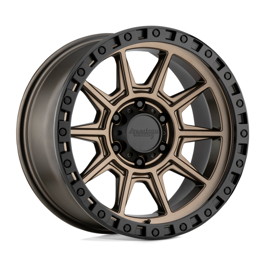 AR20289068600 - American Racing AR202 18X9 6X139.7  0mm Matte Bronze Black Lip - American Racing Wheels Canada