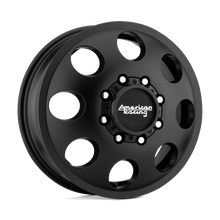 Charger l'image dans la galerie, AR204765897111 - American Racing AR204 Baja Dually 17X6.5 8X210  111mm Satin Black - Front - American Racing Wheels Canada