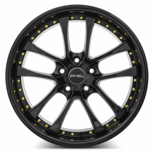AR05198551435BK-515 - ARC AR5 19X8.5 5X115 35MM All Black Gold Rivet - ARC Wheels Canada