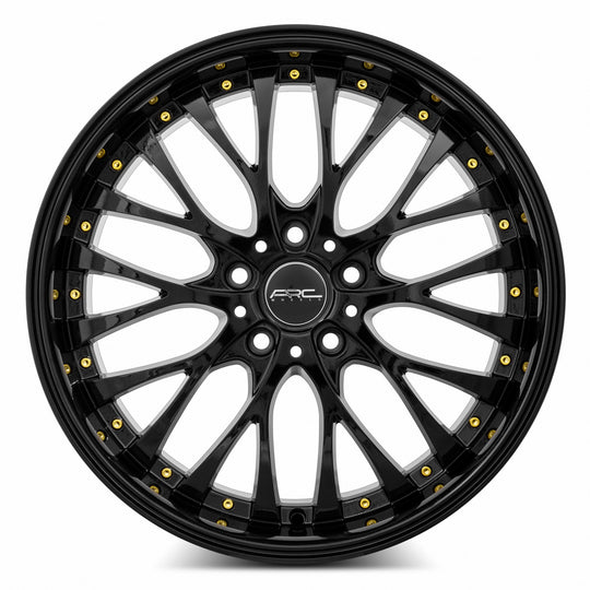 AR06188051430BK-515 - ARC AR6 18X8 5X115 30MM All Black Gold Rivet - ARC Wheels Canada