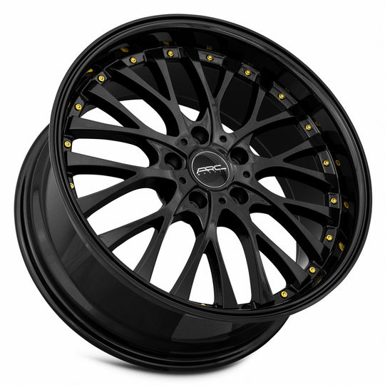 AR06188051430BK-512 - ARC AR6 18X8 5X112 30MM All Black Gold Rivet - ARC Wheels Canada