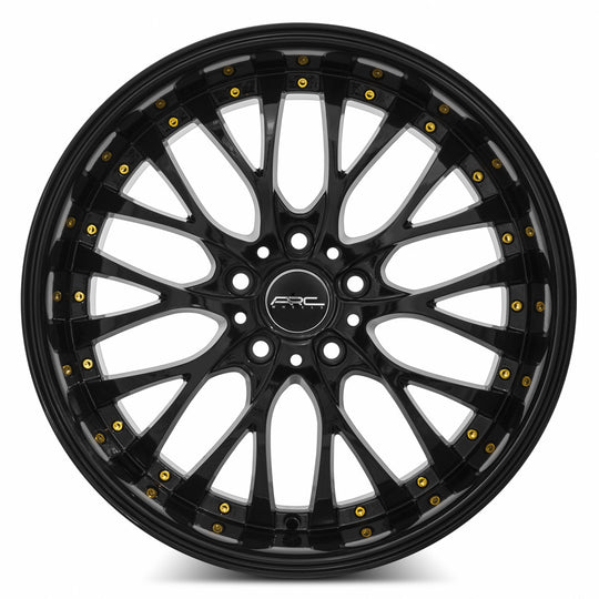 AR06189051435BK-510 - ARC AR6 18X9 5X110 35MM All Black Gold Rivet - ARC Wheels Canada