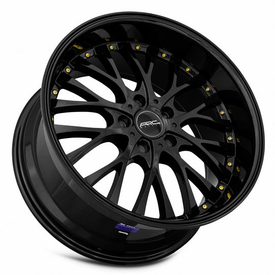 AR06189051435BK-520 - ARC AR6 18X9 5X120 35MM All Black Gold Rivet - ARC Wheels Canada