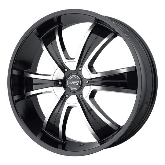 AR89422900315 - American Racing AR894 22X9 BLANK  15mm Gloss Black Machined - American Racing Wheels Canada