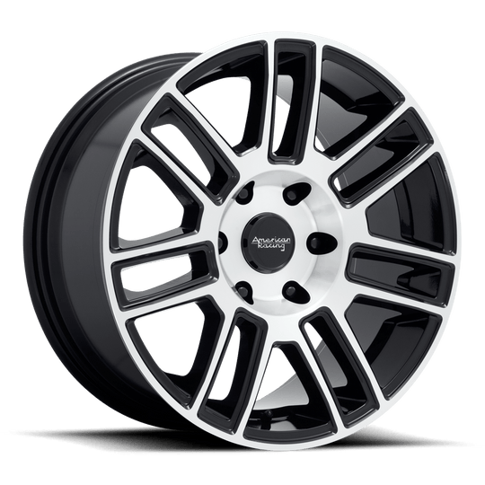 AR91578568530 - American Racing AR915 17X8.5 6X139.7  30mm Gloss Black Machined - American Racing Wheels Canada