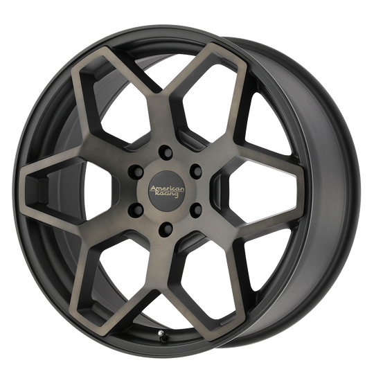 AR91688568935 - American Racing AR916 18X8.5 6X139.7  35mm Satin Black With Dark Tint Clear Coat - American Racing Wheels Canada
