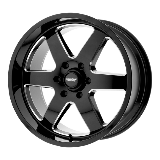 AR92629088312 - American Racing AR926 Patrol 20X9 8X180  12mm Gloss Black Milled - American Racing Wheels Canada