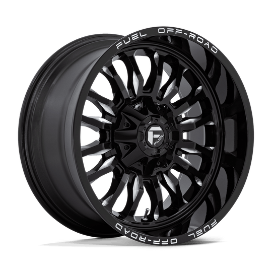 D79520009847 - Fuel Off-Road D795 Arc 20X10 6X135 / 6X139.7 -18mm Gloss Black Milled - Fuel Off-Road Wheels Canada
