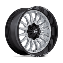 Charger l'image dans la galerie, D79822009847 - Fuel Off-Road D798 Arc 22X10 6X135 6X139.7 -18 mm Silver Brushed Face With Milled Black Lip - Fuel Off-Road Wheels Canada