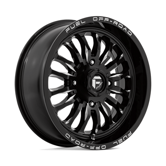 D8212070A644 - Fuel Off-Road D821 Arc 20X7 4X137 13mm Gloss Black Milled - Fuel Off-Road Wheels Canada
