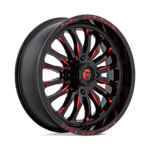 Charger l'image dans la galerie, D8222070A544 - Fuel Off-Road D822 Arc 20X7 4X156 13mm Gloss Black Milled Red - Fuel Off-Road Wheels Canada