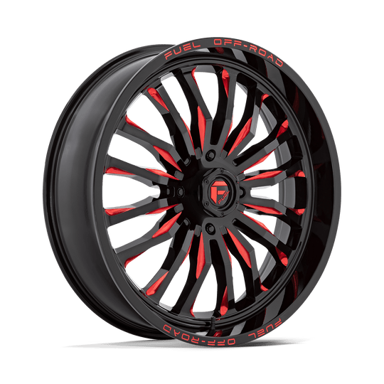 D8222470A544 - Fuel Off-Road D822 Arc 24X7 4X156 13mm Gloss Black Milled Red - Fuel Off-Road Wheels Canada