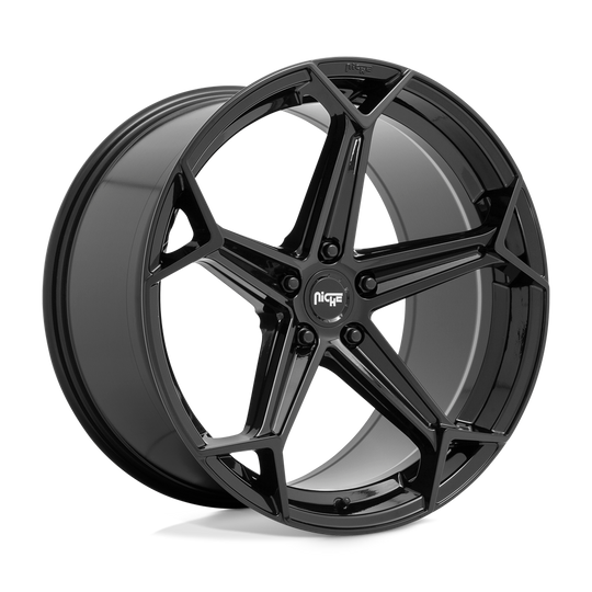 M258209065+35 - Niche N258 Arrow 20X9 5X114.3  35mm Gloss Black - Niche Wheels Canada