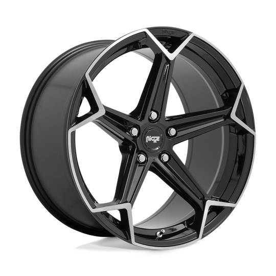 M259209021+35 - Niche N259 Arrow 20X9 5X120  35mm Gloss Black Brushed - Niche Wheels Canada